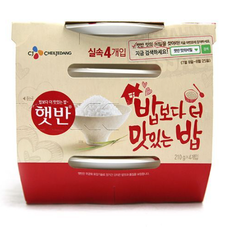 CJ HETBAHN COOKED RICE 210G*4/햇반기획 세로형 210g*4 번들*12