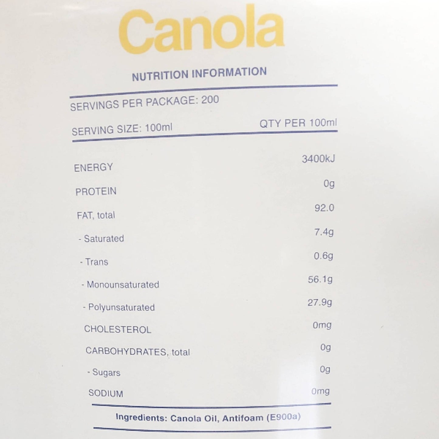 食用油 Canola Manildra Gold 20L/골드 카놀라 오일
