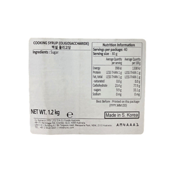 CJ 白雪烹饪糖浆(低聚糖)1.2kg*9/씨제 Been 백설 프락토 올리고당
