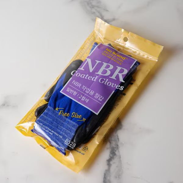 No Brand NBR Coated Gloves 2P*20/노브랜드 NBR 작업용 장갑 2켤레