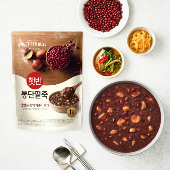 CJ HETBAHN PORRIDGE RED BEAN 420G*21/씨제이 비비고 통단팥죽 420g