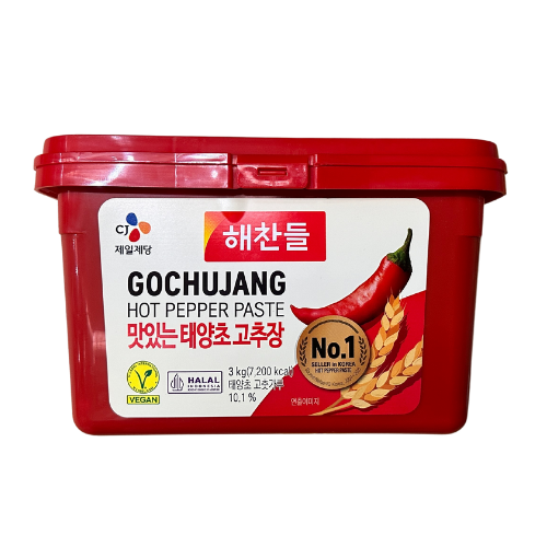 CJ 唐辛子ペースト (発酵) 3kg/씨제이 해찬들 맛있는 태양초 고추장