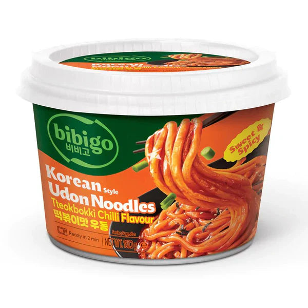 CJ bibigo 辣炒年糕味炒乌冬杯面 K-CUP UDON KOREAN TTEOKBOKKI FLV 187g*6