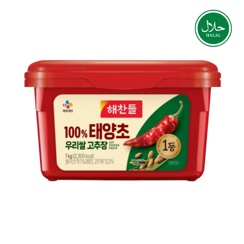 CJ HOT PEPPER PASTE (FERMENTED) 1Kg*12/씨제이 해찬들 우리쌀 태양초 골드 고추장
