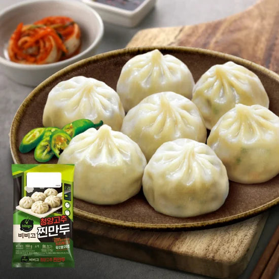 BIBIGO MANDU STEAMED PEPPER 168G*24 씨제이 비비고 찐만두 청양고추