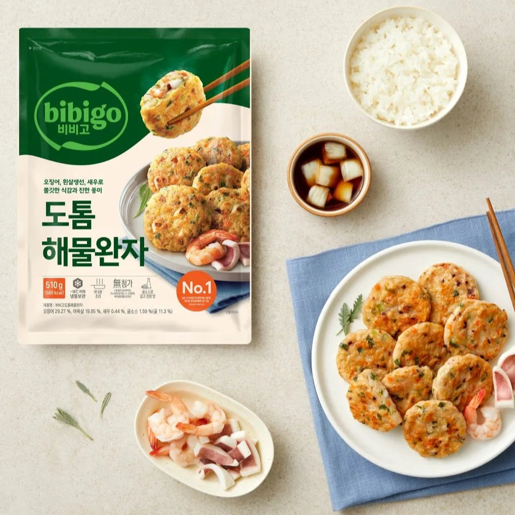 bibigo KOREAN STYLE SEAFOODBALL 510g*12/씨제이 비비고 도톰 해물완자 510g
