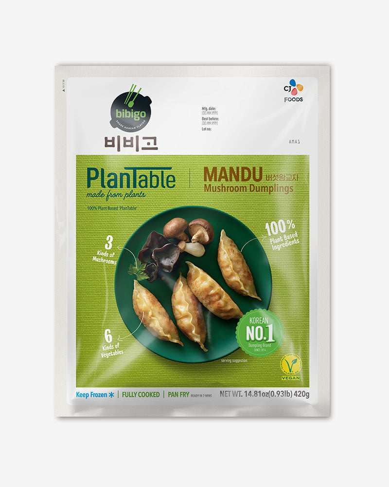 BIBIGO PLANTABLE MUSHROOM DUMPLINGS 420G*16/ 씨제이 비비고 플랜테이블 버섯 왕교자