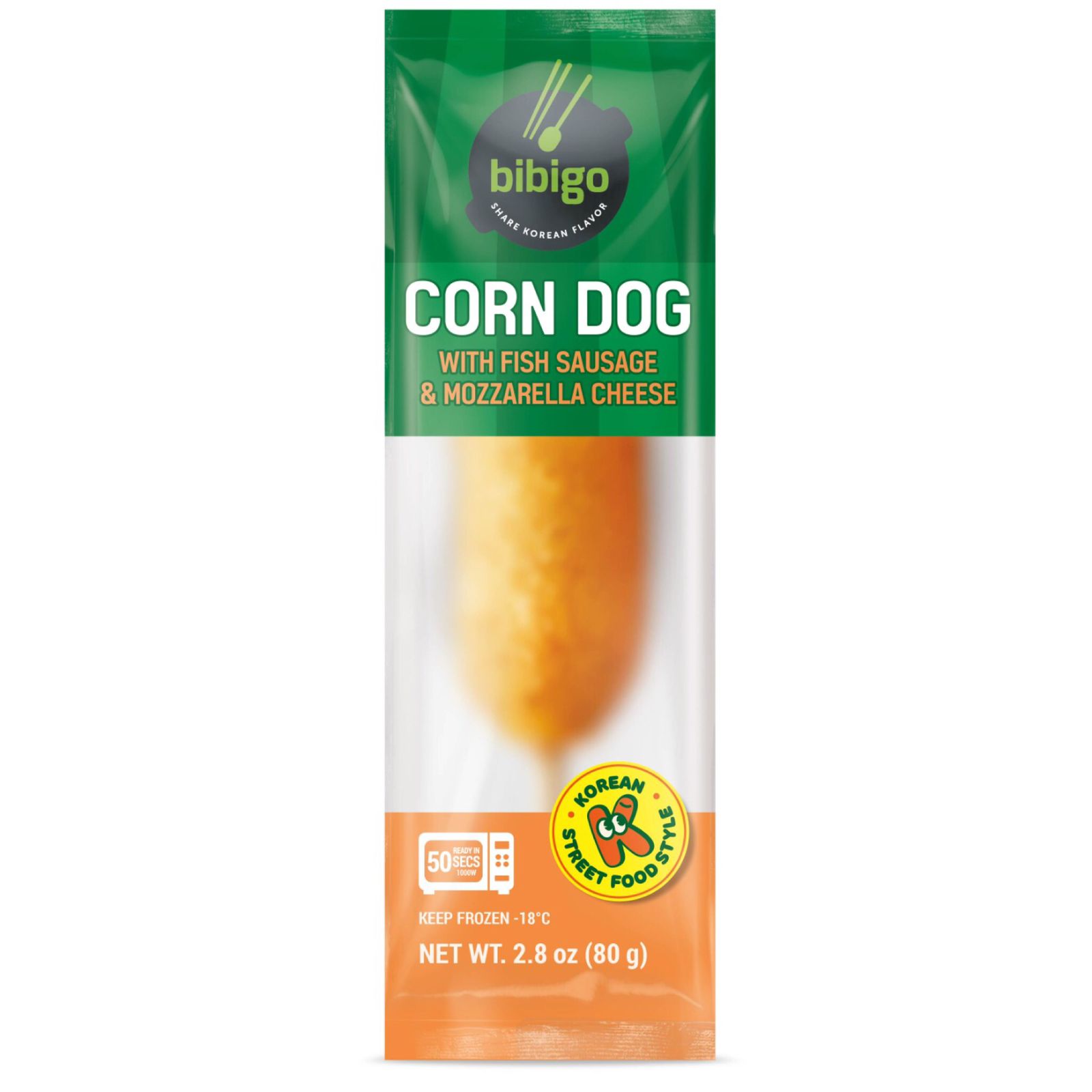 Korean-Style Corn dog with fish sausage & mozzarella cheese 400g(5ea)*12/ 씨제이 비비고 치즈 크리스피 핫도그