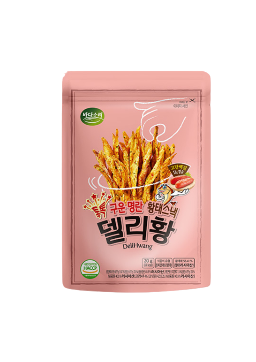 Delihwang Pollock Snack Grilled Pollock Roe 20g*20/ 델리황 황태스낵 명란구이맛