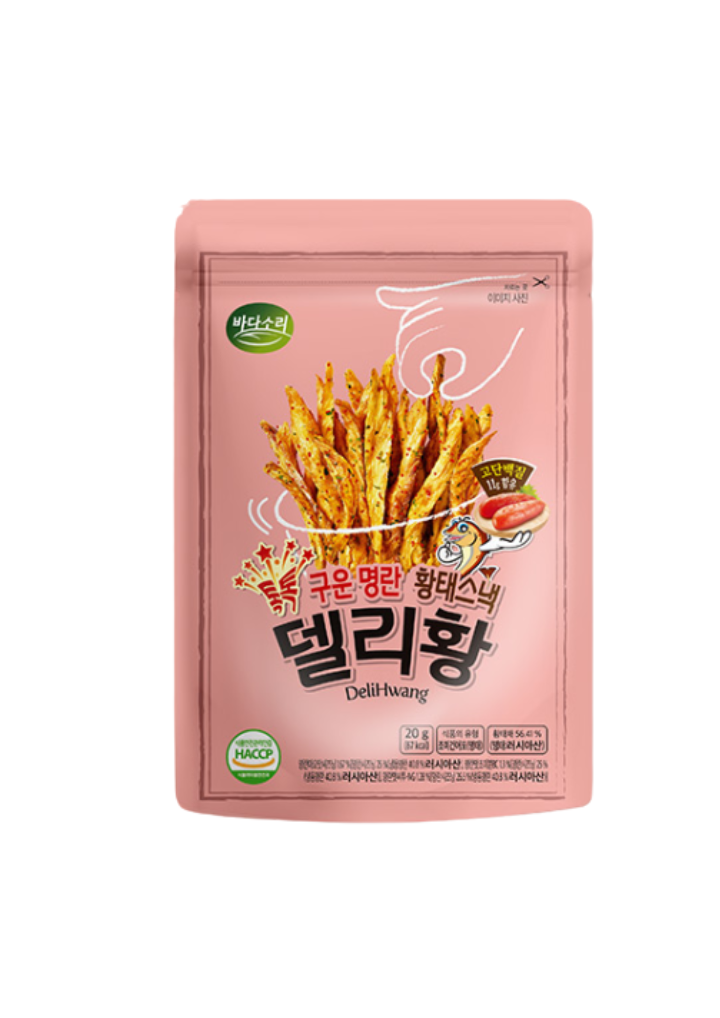 Delihwang Pollock Snack Grilled Pollock Roe 20g*20/ 델리황 황태스낵 명란구이맛