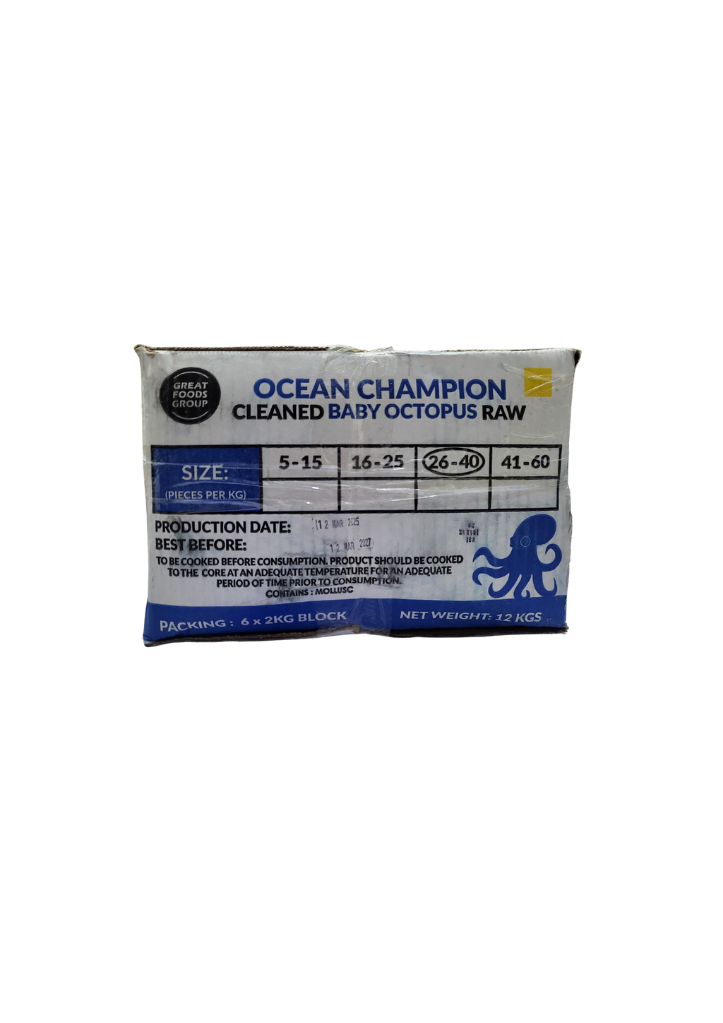 冷凍タコベビー 16/25 GOF 2kg*6/냉동 통 쭈꾸미