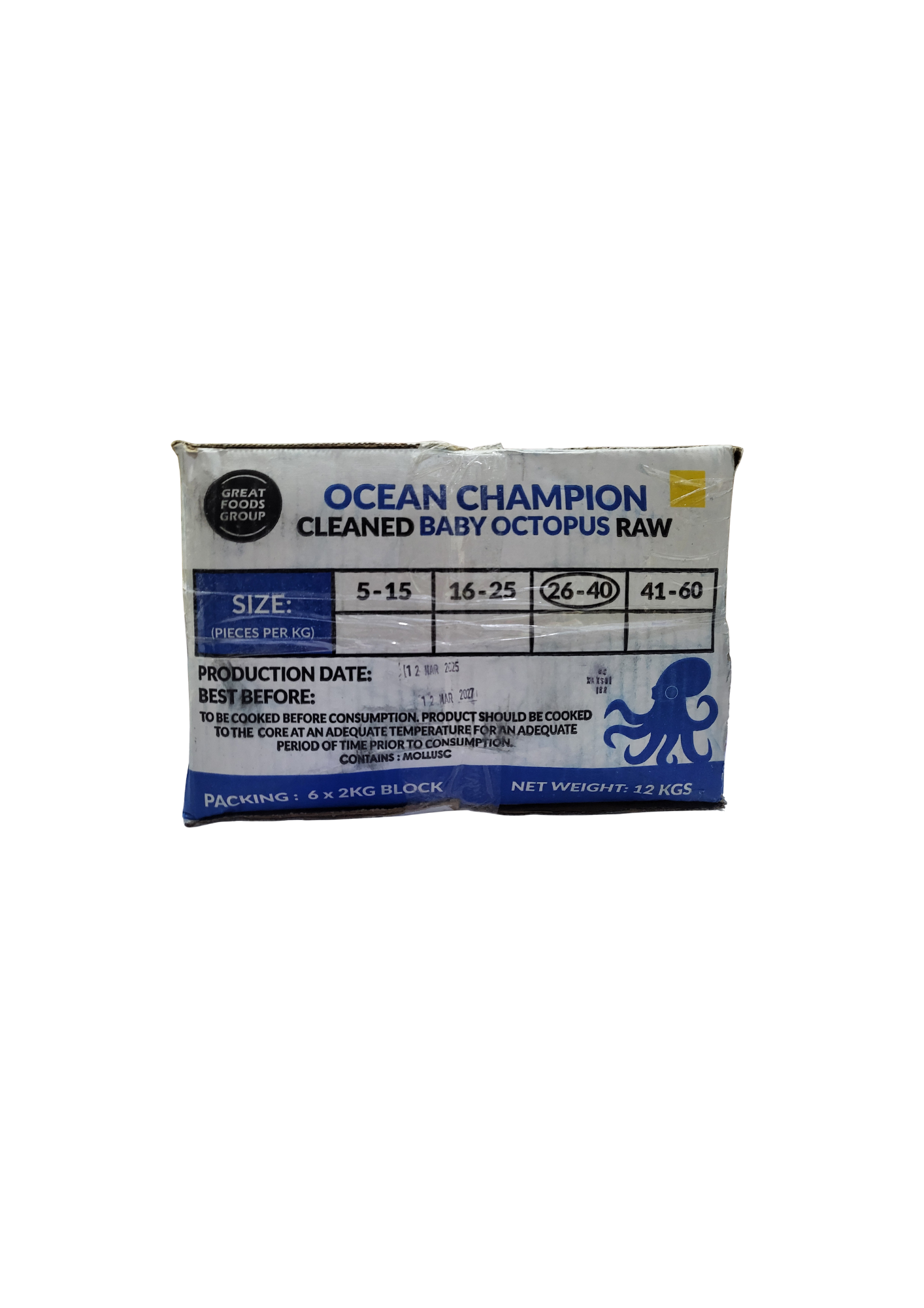 冷凍タコベビー 16/25 GOF 2kg*6/냉동 통 쭈꾸미