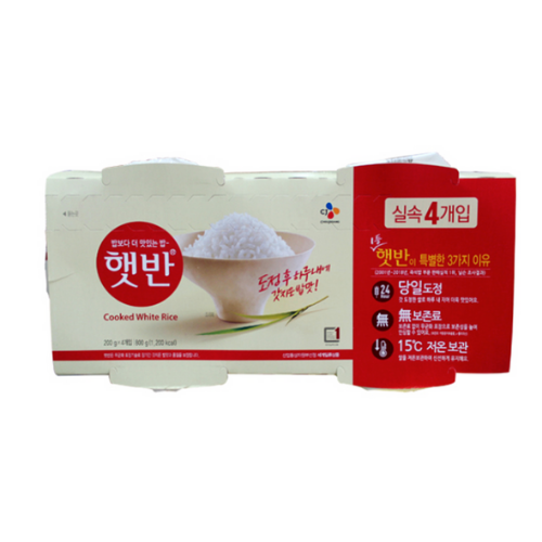 CJ HETBAHN COOKED RICE (200g*4)*12bundle/씨제이 햇반 200g  4입