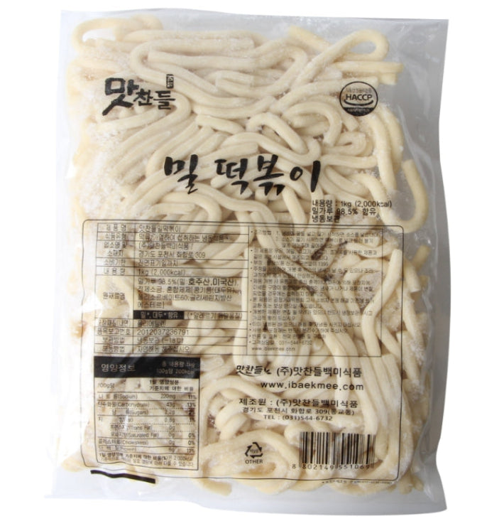 Korean style gnocchi Noodles in wheat/ 맛찬들 밀떡볶이 후루룩떡 1kg