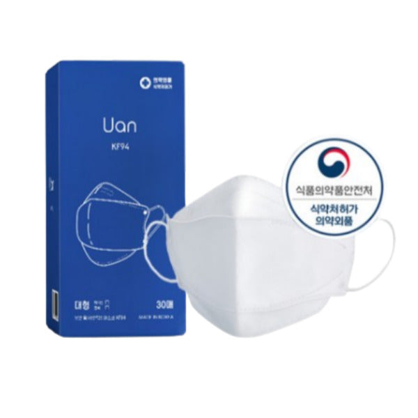 YUAN KF94 MASK WHITE 30PCS/유안 황사 방역용 마스크 화이트 KF94 30개입