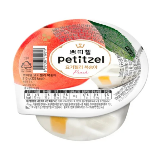 CJ PETITZEL YOGURT JELLY PEACH 210G / 쁘띠첼 요거젤리 복숭아