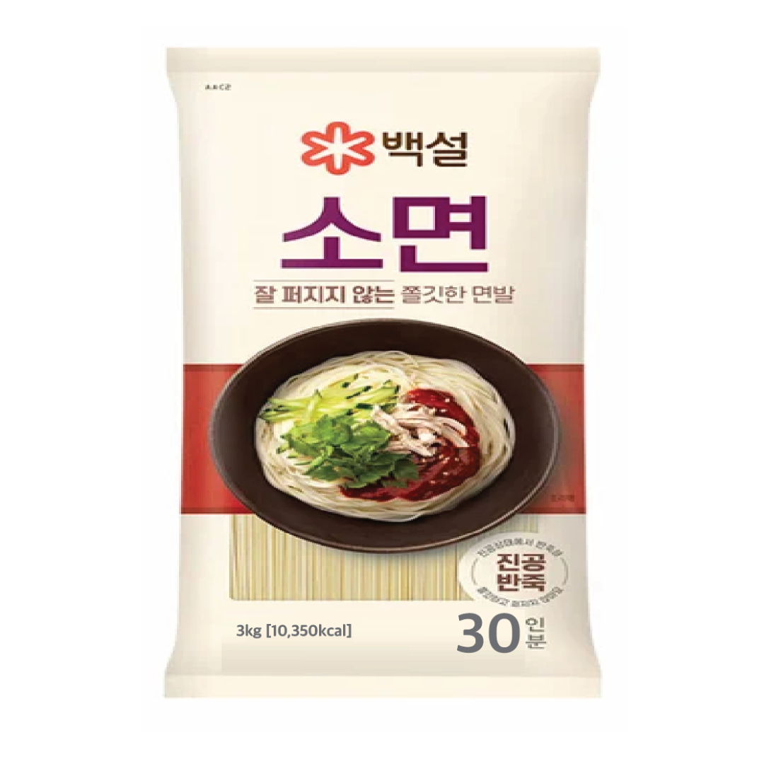 CJ ベクスル 韓国風細麺 3kg*4/씨제이 백설 소면 대
