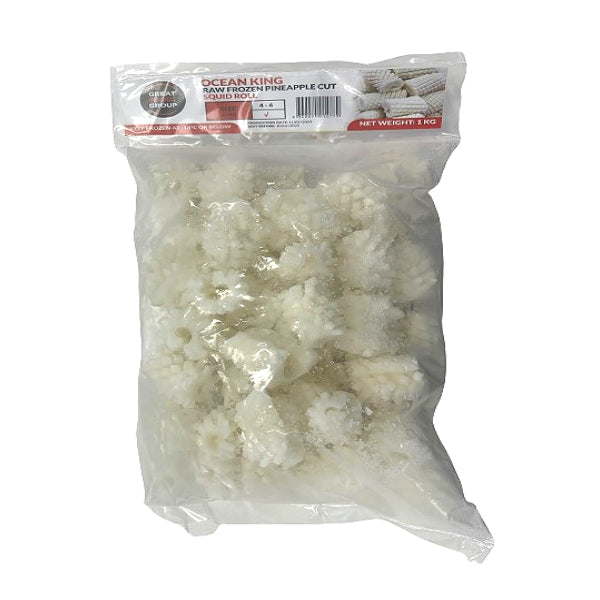 FROZEN SQUID ROLL PINEAPPLE CUT GIGAS O/KING 1KG 4-6CM/냉동 파인애플컷 오징어 4-6cm 1kg*6