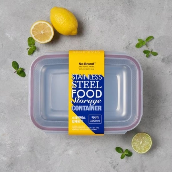 No Brand Stainless Steel Food Storage Container 3L*6/노브랜드 스테인레스 밀폐 용기 3L*6