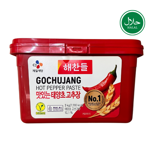 CJ 唐辛子ペースト (発酵) 3kg/씨제이 해찬들 맛있는 태양초 고추장