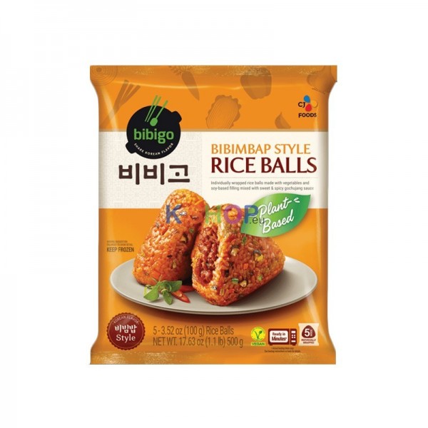 CJ FRIED RICE BALL VEGAN JUNJU BIBIMBAB 500G*12/ 씨제이 비비고 식물성 전주비빔 주먹밥