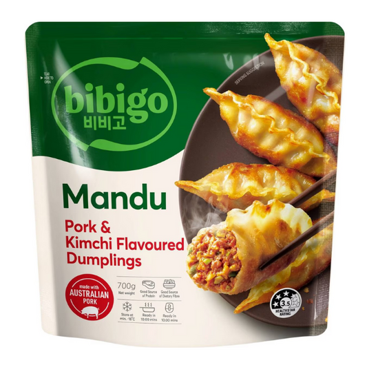 CJ BIBIGO MANDU PORK KIMCHI DUMPLING 700g*8 / 씨제이 비비고 고기 김치 왕교자