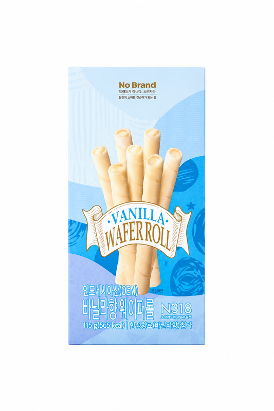 No Brand Vanilla Wafer Roll 115g*12/노브랜드 바닐라향 웨이퍼롤