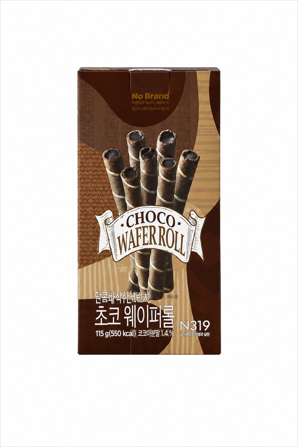No Brand Chocolate Wafer Roll 115g*12/노브랜드 초코 웨이퍼롤