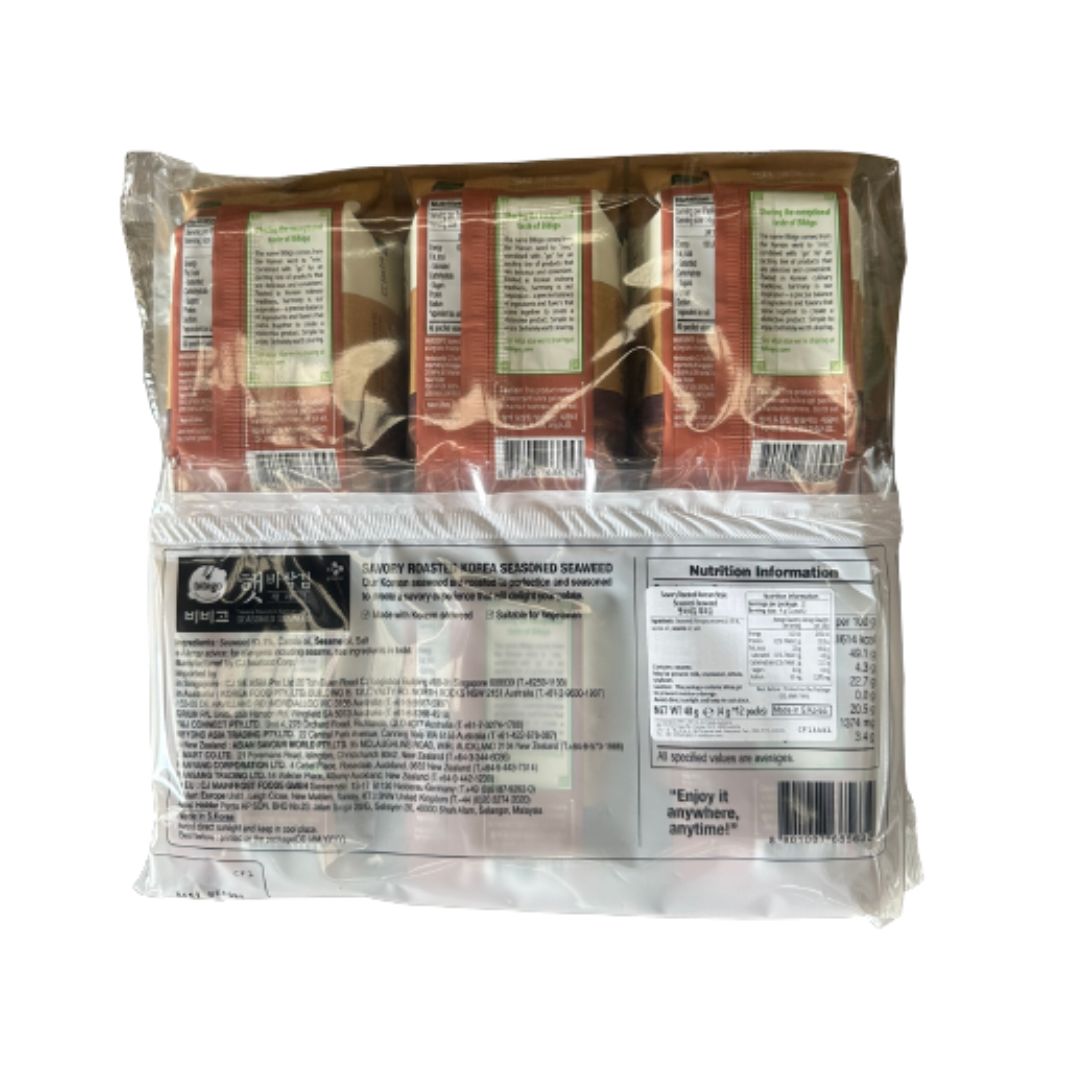CJ 干紫菜 4g*12 (紫菜) / 씨제 Been 비비고 햇바삭김 재래도시락 김