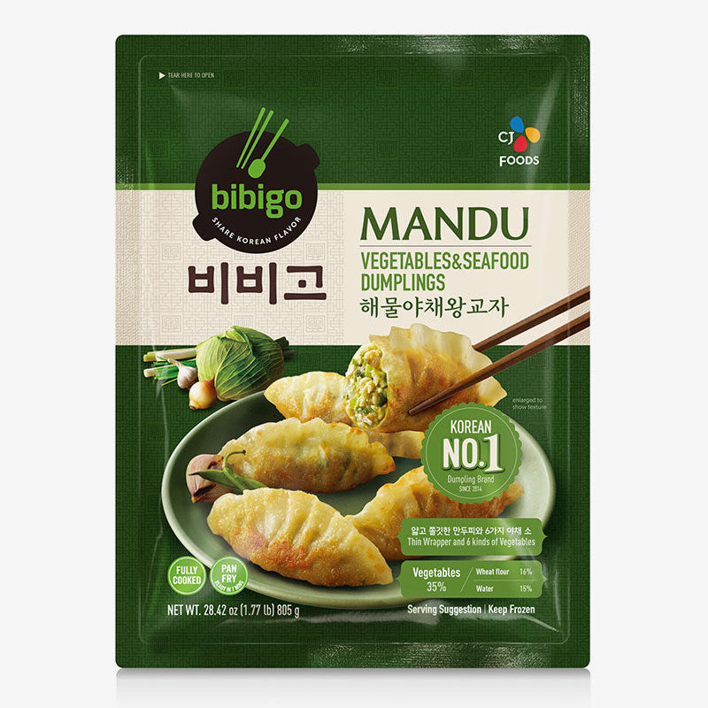 CJ BEKSUL BIBIGO ベジ＆シーフード餃子 805G*8 / 씨제이 비비고 해물야채 왕 교자