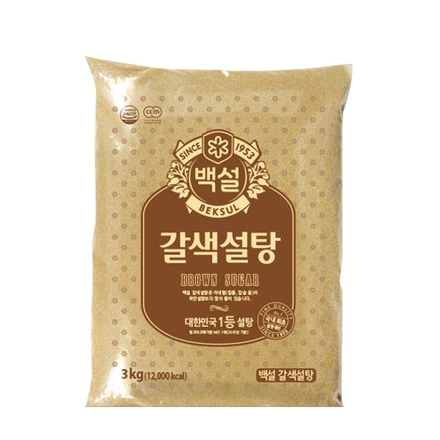 CJ 白雪黑糖 3kg*6/ 씨제 Been 갈색설탕