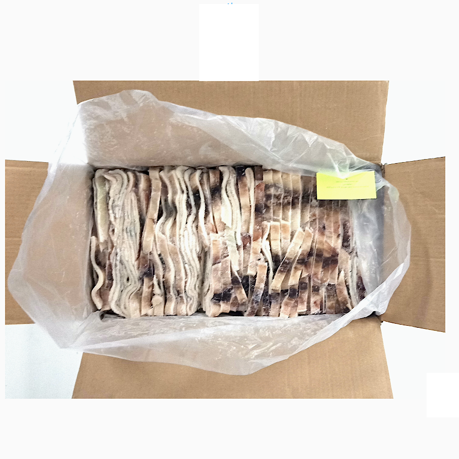 冷凍イカ ストリップ IQF 10kg/냉동 절단 몸통 오징어 동해산 IQF