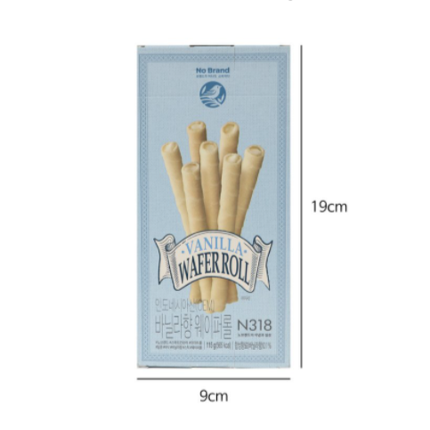 ノーブランド バニラウエハースロール 115g*12/노브랜드 바닐라향 웨이퍼 롤