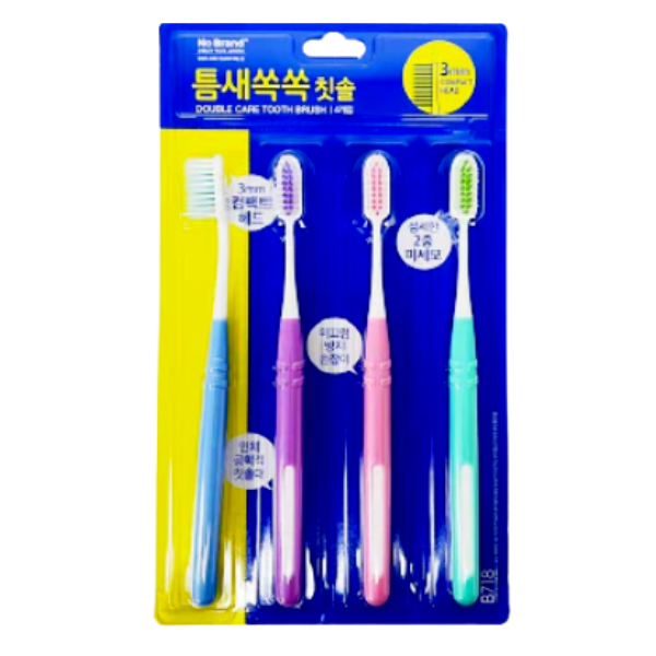 ノーブランド ダブルケア歯ブラシ 4P*26/노브랜드 틈새쏙쏙칫솔
