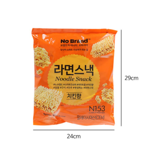无牌拉面零食 (25g*10)*10/노브랜드 라면스낵